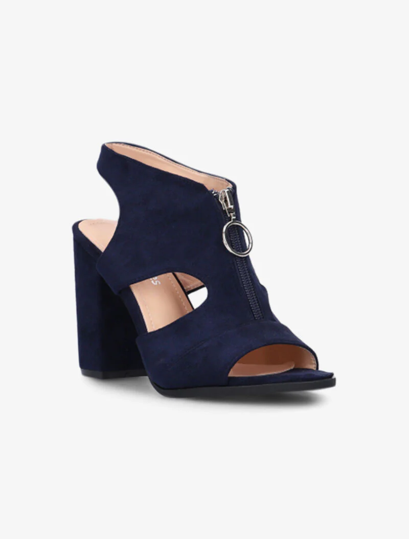 Rits- en ring sandalen - marineblauw - Image 3