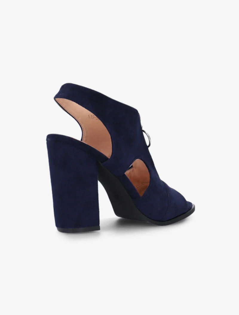 Rits- en ring sandalen - marineblauw - Image 5
