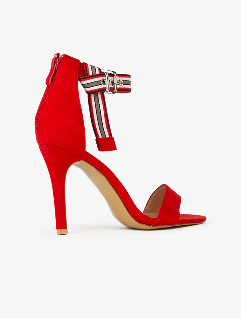 Gestileerde enkelband sandalen - rood - Image 4