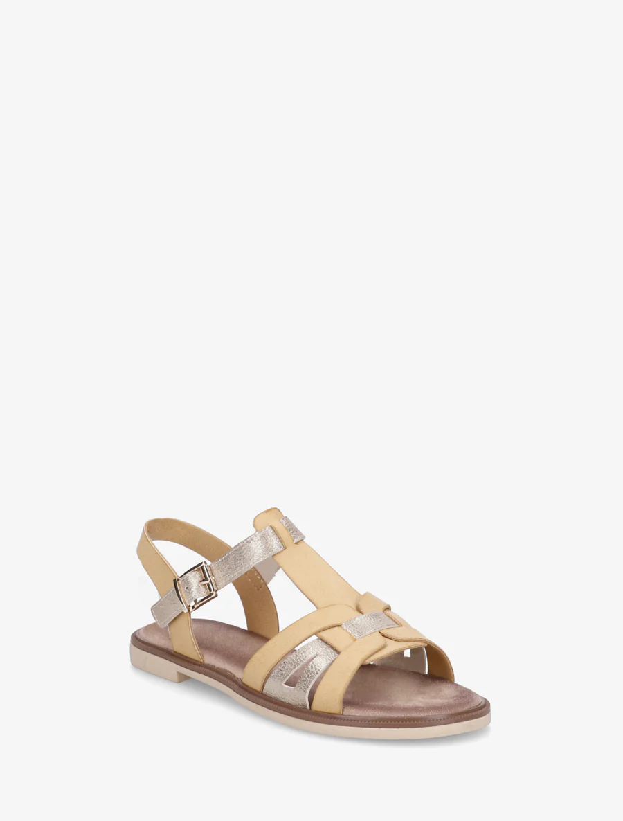 Sandalen van imitatieleer met gevlochten effect - Geel - Image 2