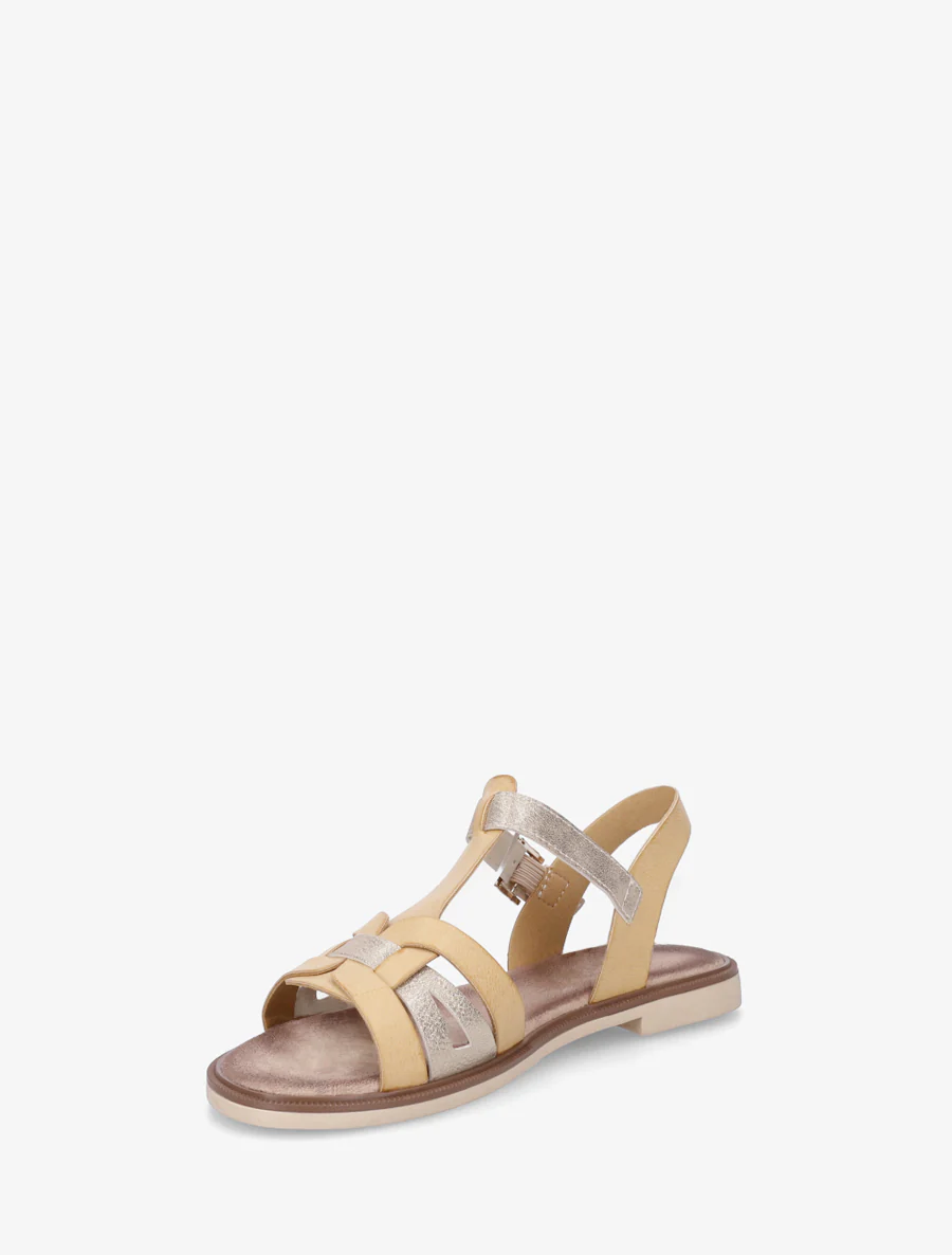 Sandalen van imitatieleer met gevlochten effect - Geel - Image 3