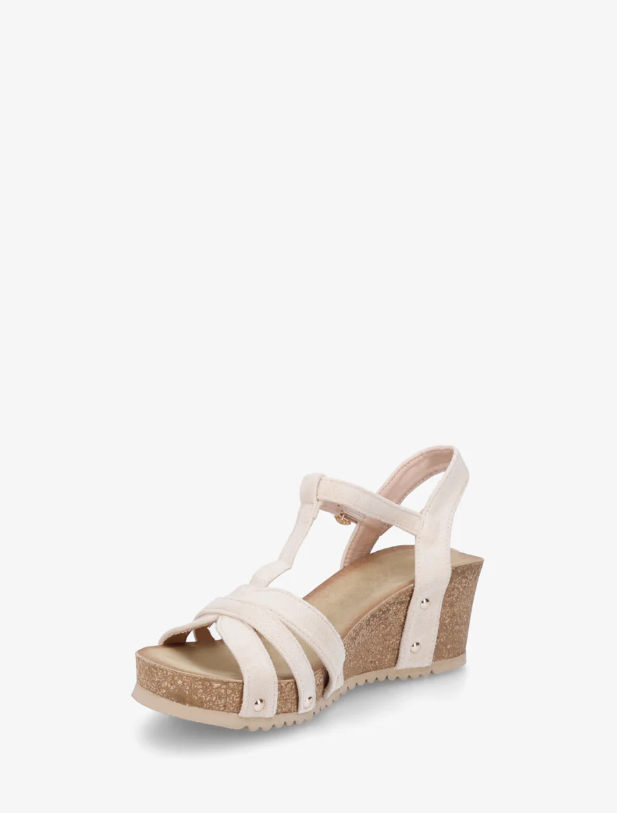 Sandalen van suèdine met T-bandje - Beige - Image 3