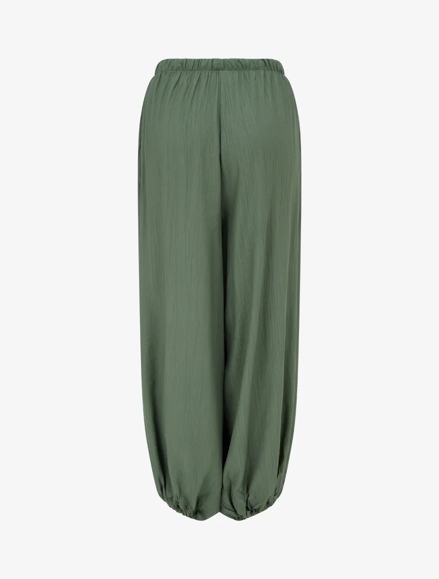 Sarouel stijl broek met elastische uiteinden - Kaki - Image 2