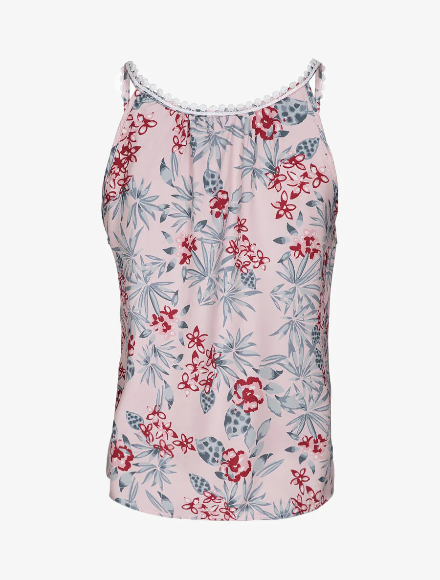 Satijnen blouse met roze print - Lichtroze - Image 2