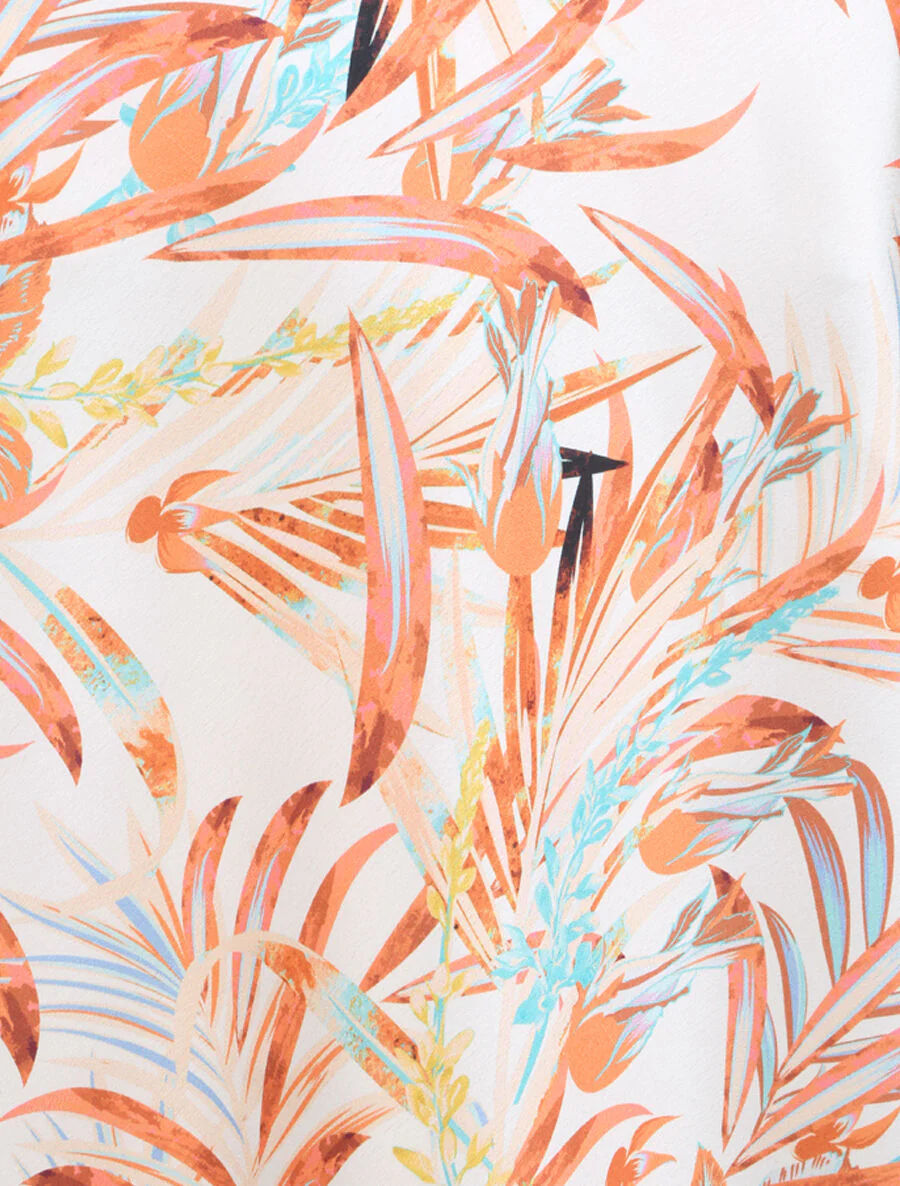 Satijnen caraco met jungleprint - Wit - Image 3