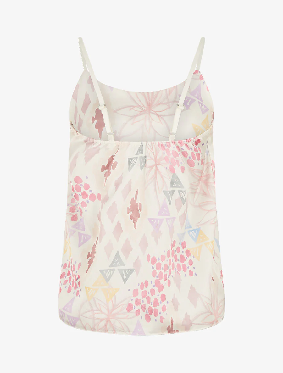 Satijnen hemdje met abstracte print - Roze - Image 2