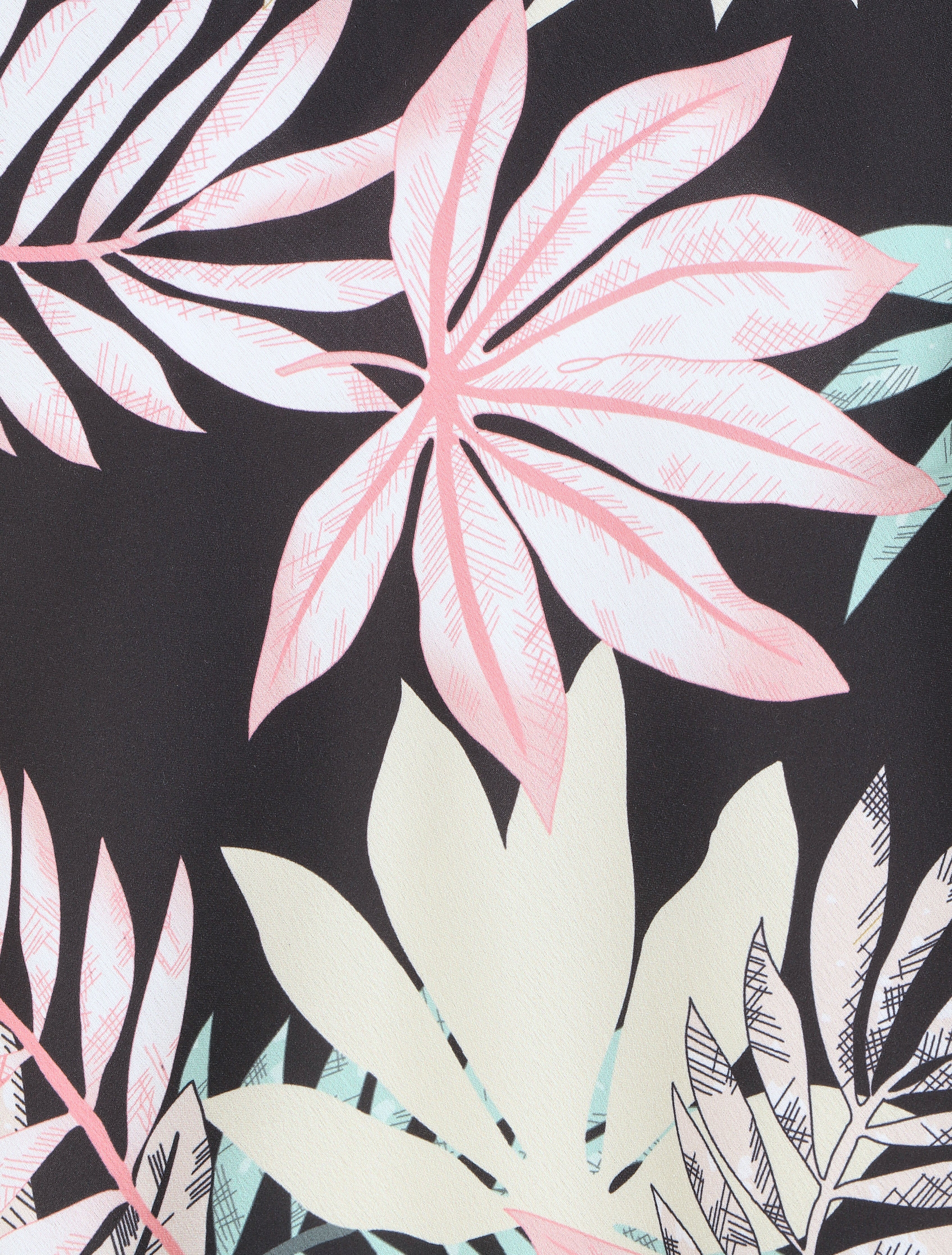 Satijnen hemdje met bloemenprint - zwart - Image 3
