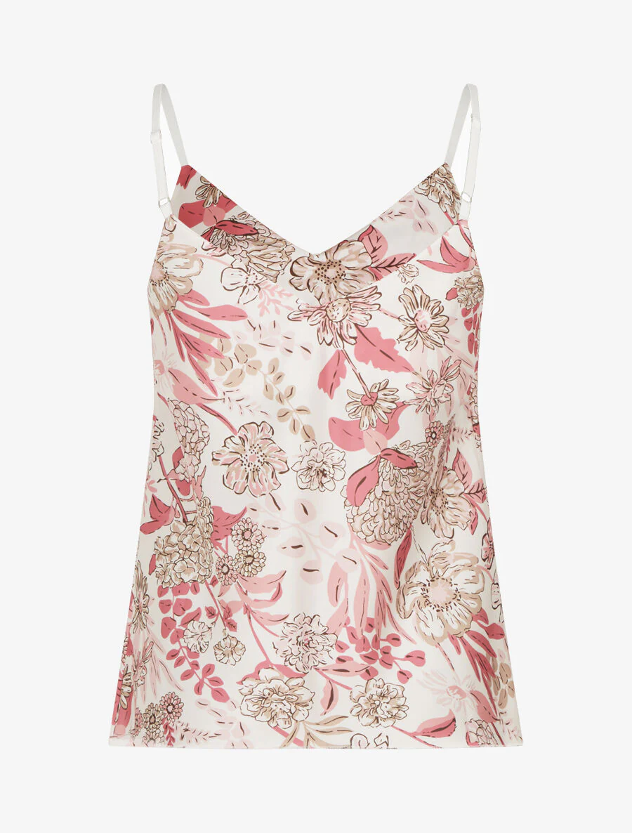 Satijnen hemdje met bloemenprint - Roze - Image 2