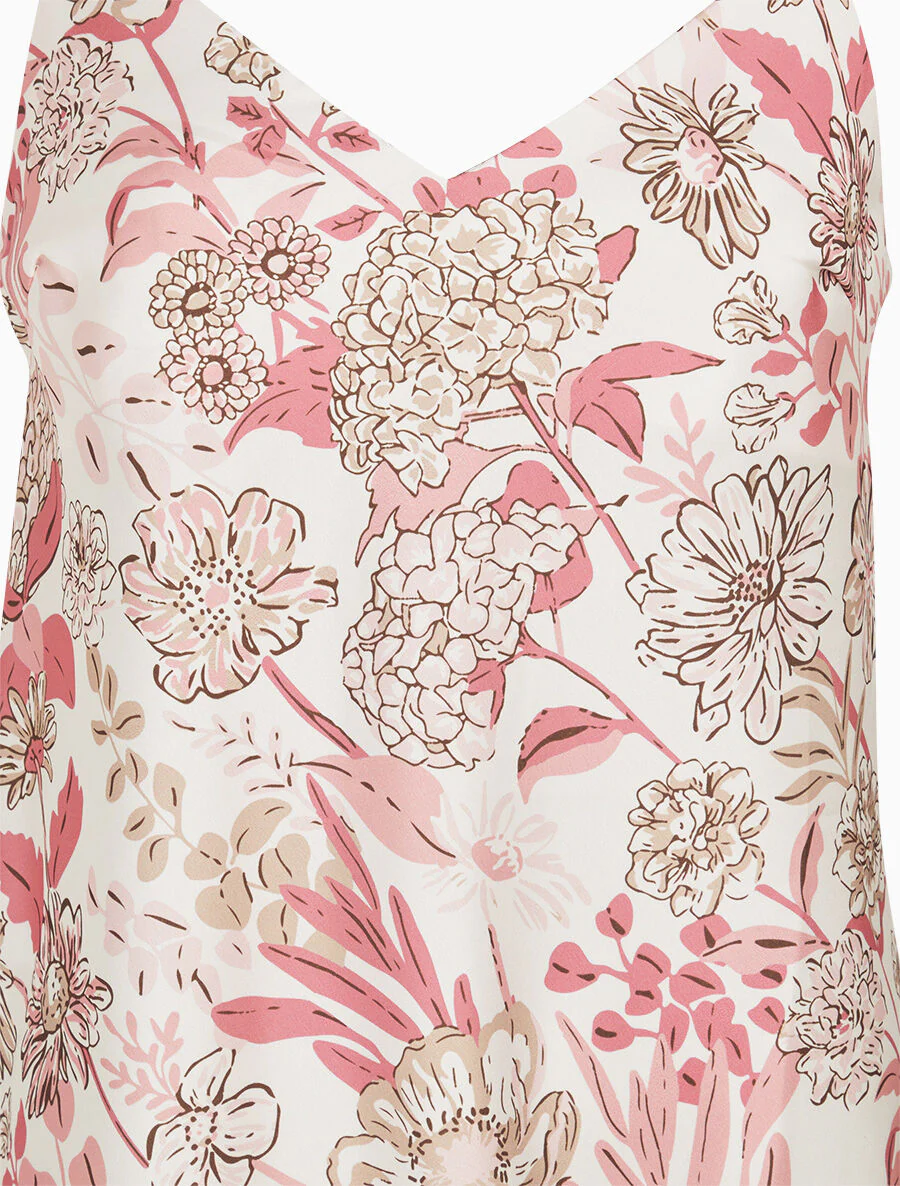Satijnen hemdje met bloemenprint - Roze - Image 3