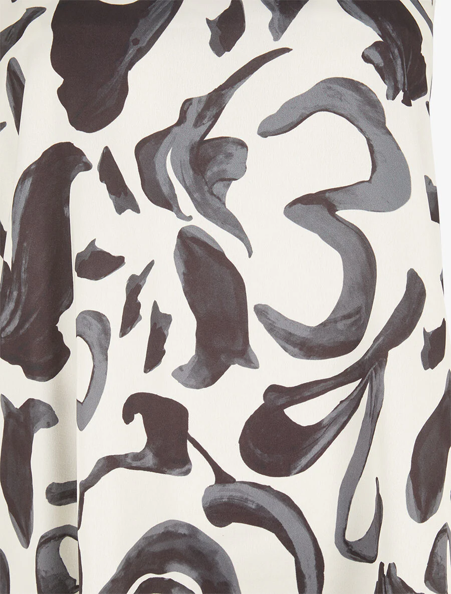 Satijnen hemdje met fantasieprint - Zwart - Image 3