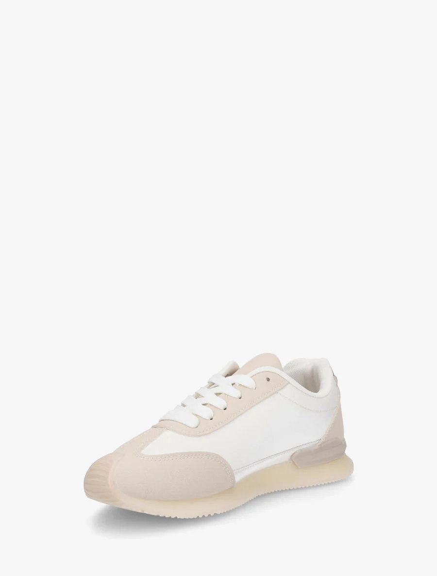 Satijnen sneakers met fantasieborduurwerk - Beige - Image 3