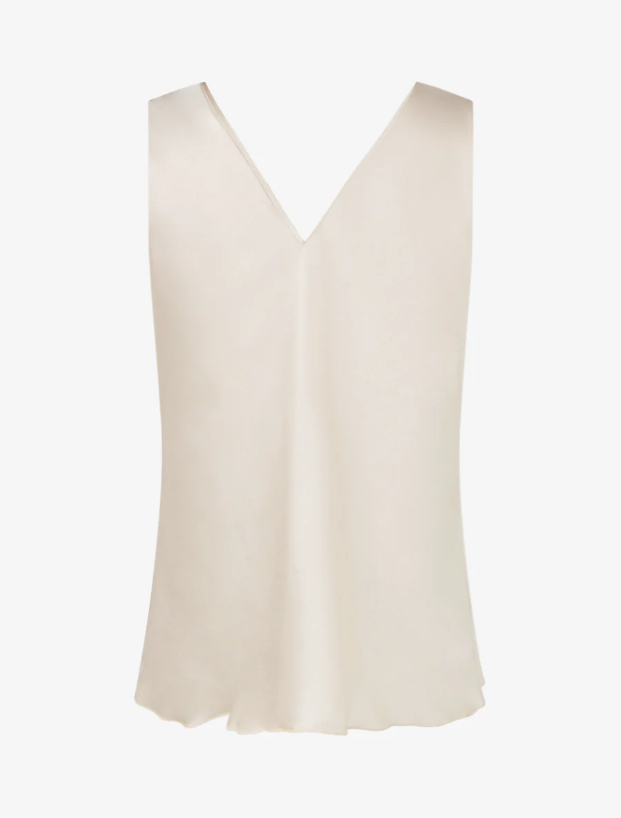 Satijnen top met sieraden inzetstuk - Beige - Image 2