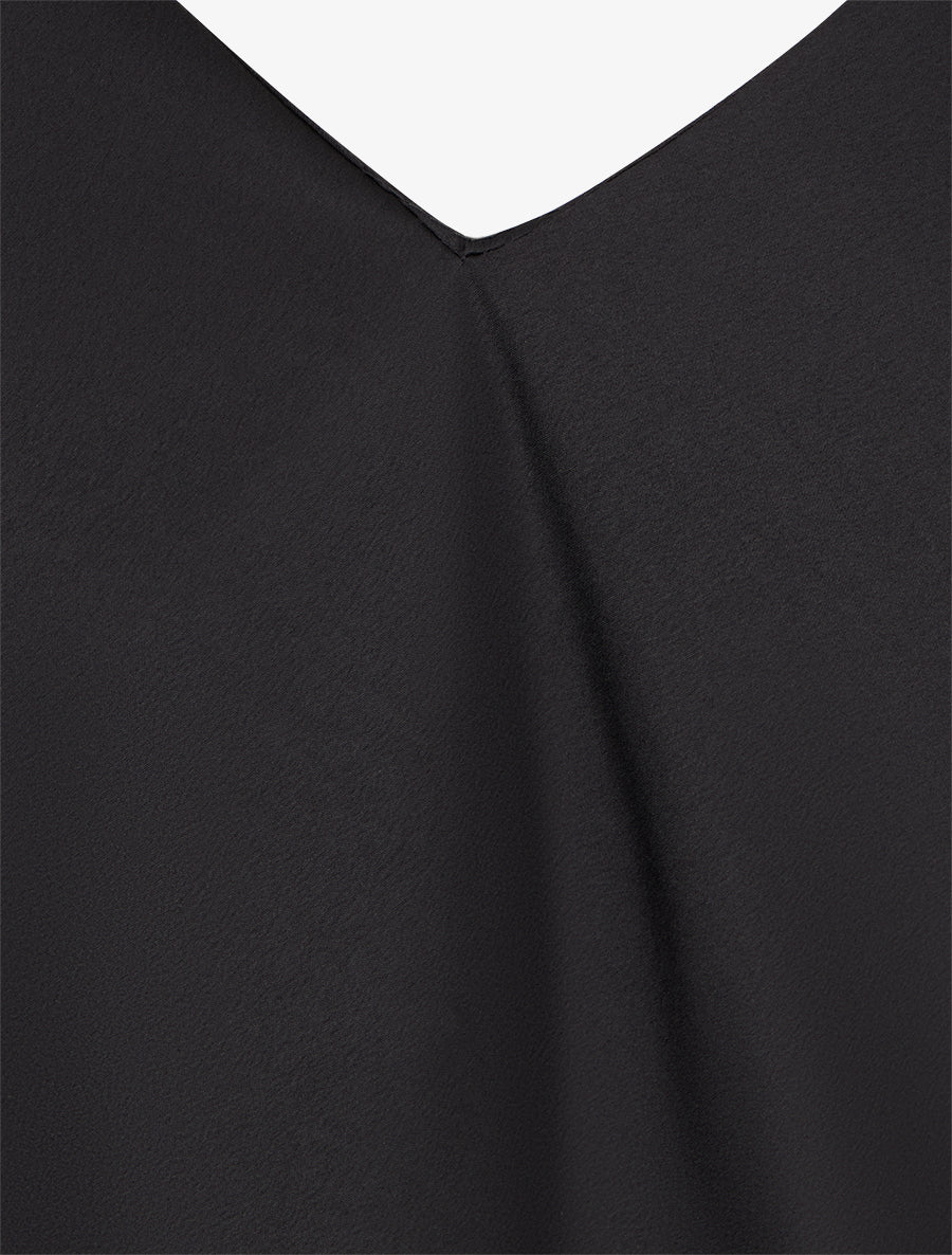 Satijnen top met sieraden inzetstuk - Zwart - Image 3