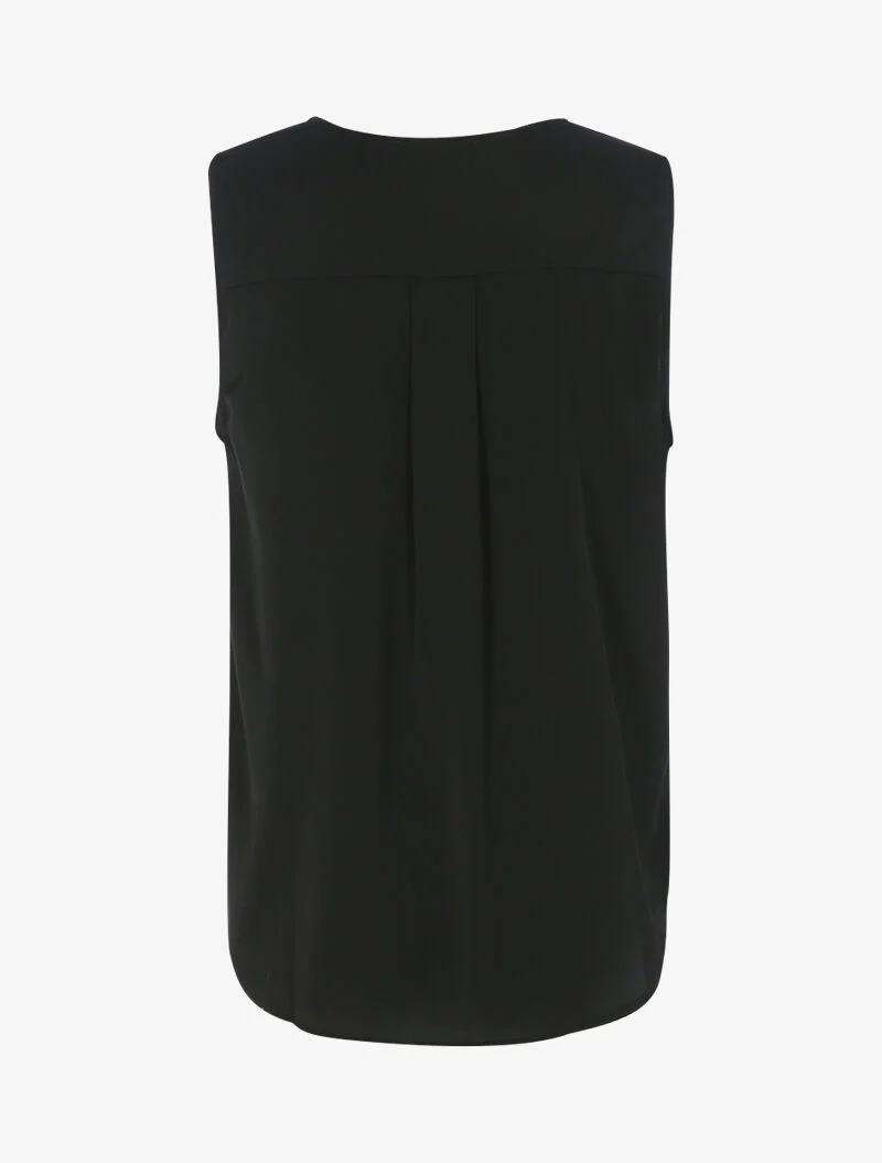 Satijnen overslagblouse met lange rug - zwart - Image 2