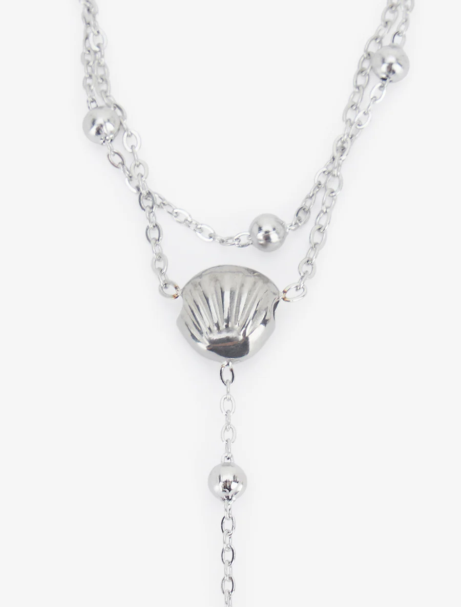 Schelp en witte zirkonia handketting - Geld - Image 3
