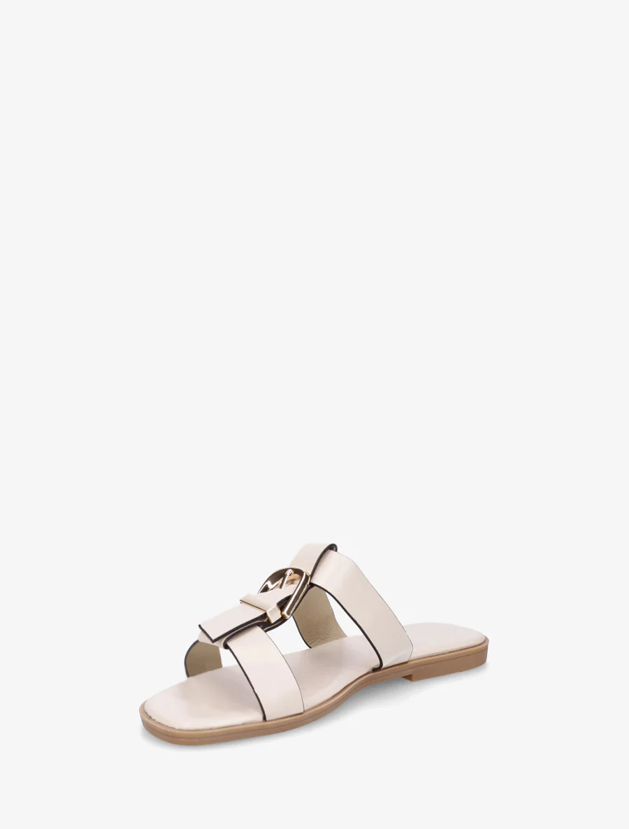 Schoenen met open teen van imitatieleer met decoratieve gesp - Beige - Image 3