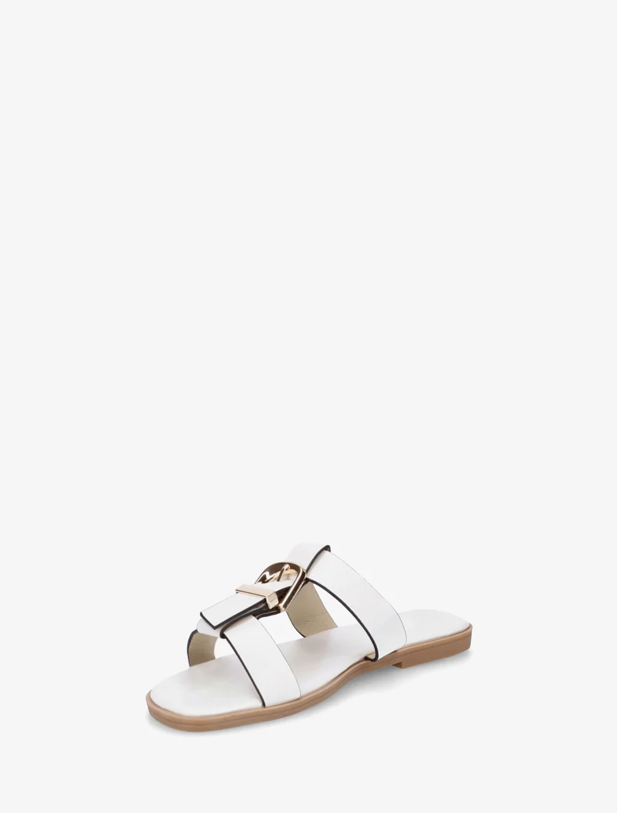 Schoenen met open teen van imitatieleer met decoratieve gesp - Wit - Image 3