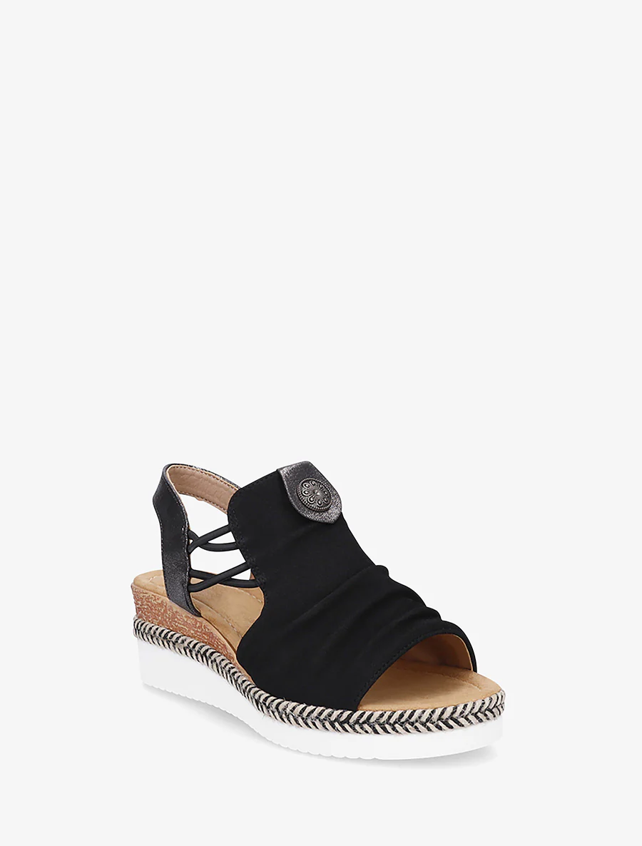Schoenen met sleehak en rozetmedaille - Zwart - Image 2