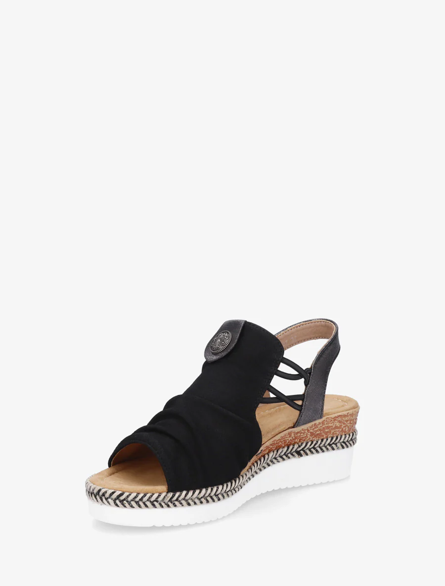Schoenen met sleehak en rozetmedaille - Zwart - Image 3
