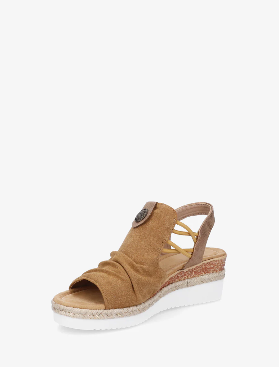 Schoenen met sleehak en rozetmedaille - Kameel - Image 3
