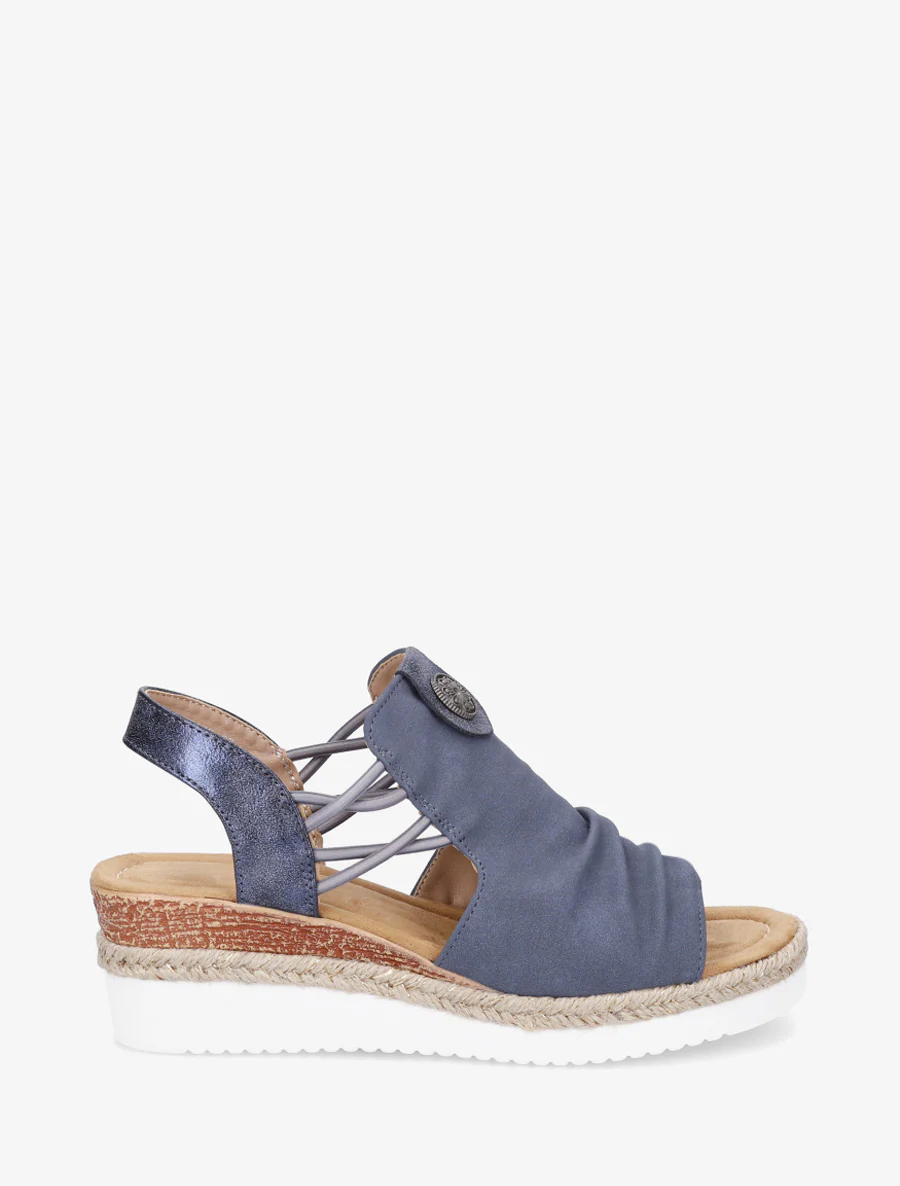 Schoenen met sleehak en rozetmedaille - Blauw