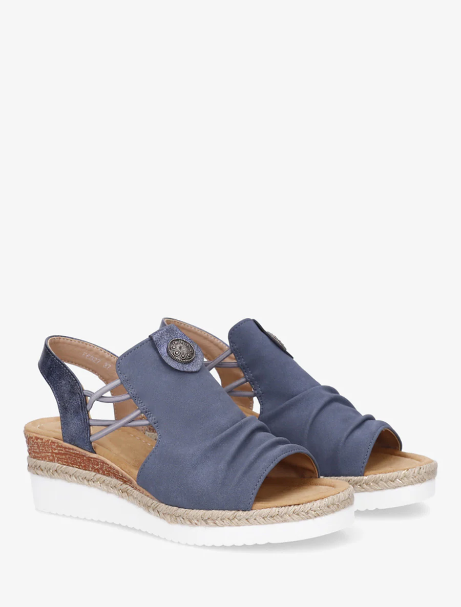 Schoenen met sleehak en rozetmedaille - Blauw - Image 4