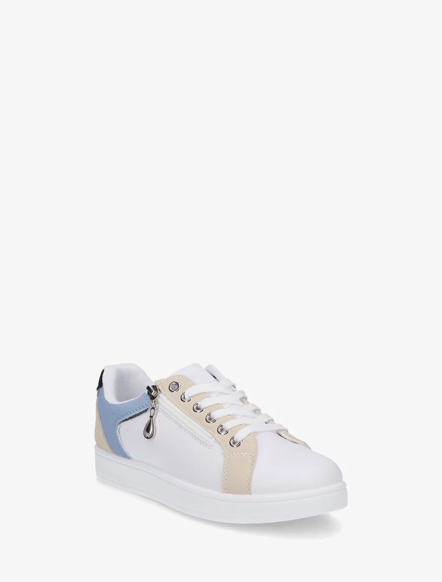 Schoenen van imitatieleer met decoratieve rits. - Lichtblauw - Image 2