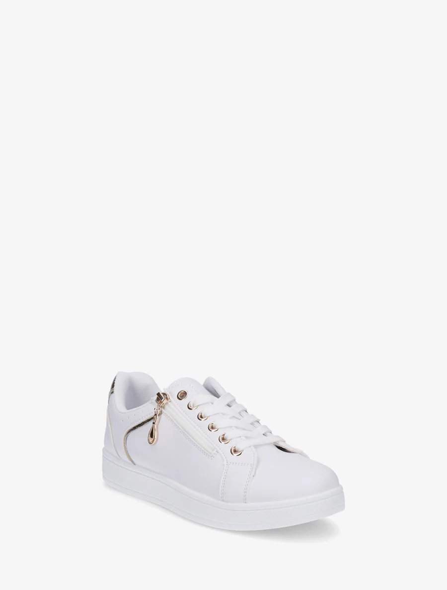 Schoenen van imitatieleer met decoratieve rits. - Goud - Image 2