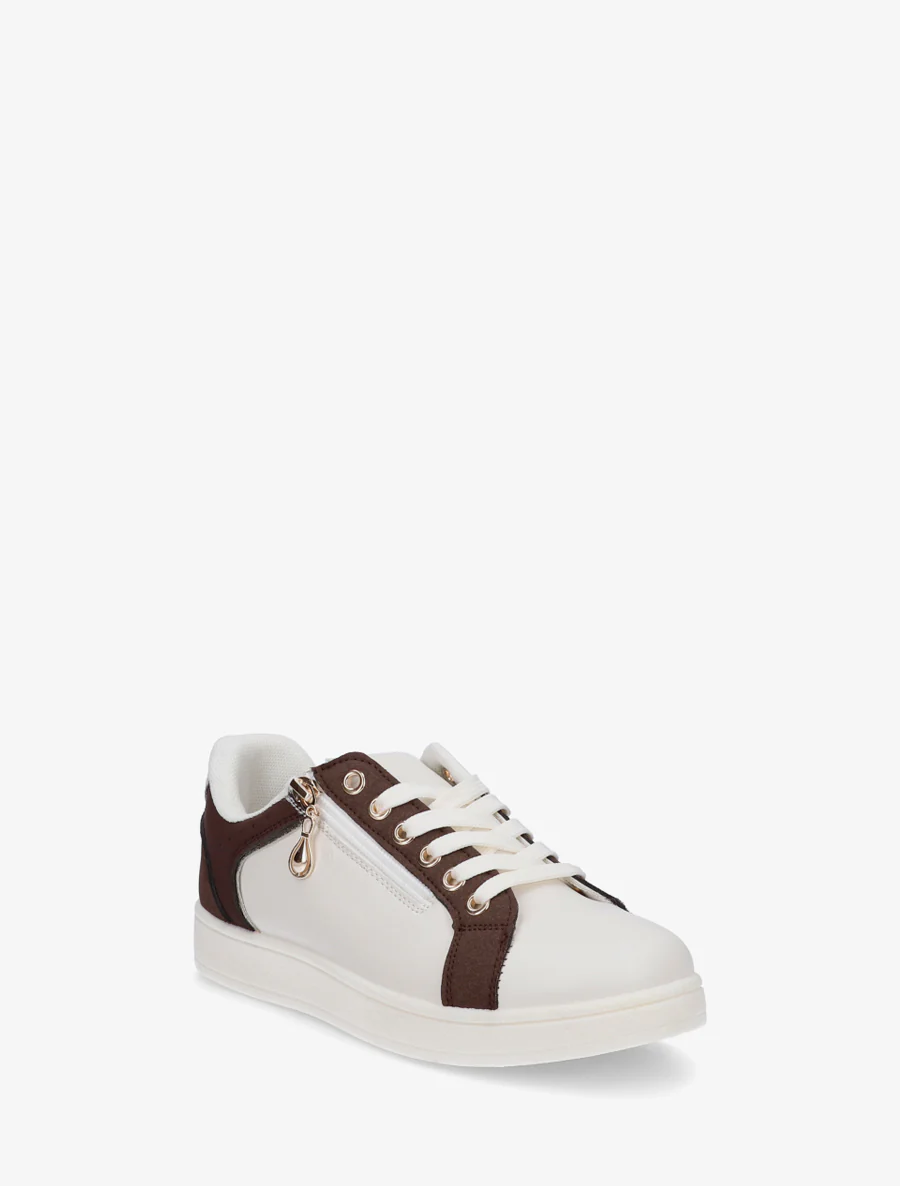 Schoenen van imitatieleer met decoratieve rits. - Beige/bruin - Image 2