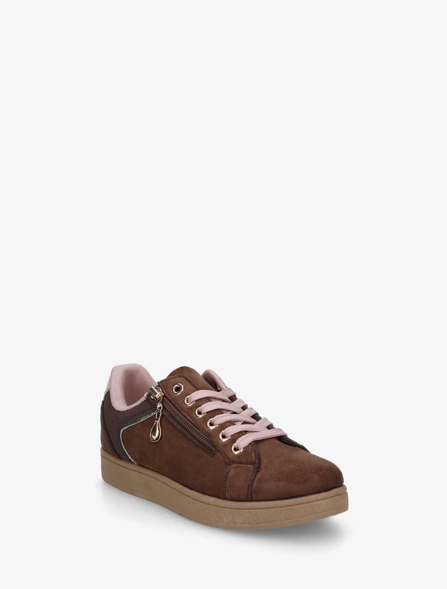Schoenen van imitatieleer met decoratieve rits. - Bruin - Image 2