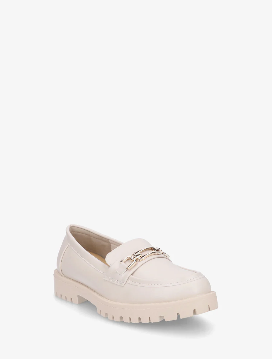Schoenen van imitatieleer met metalen gesp. - Beige - Image 2