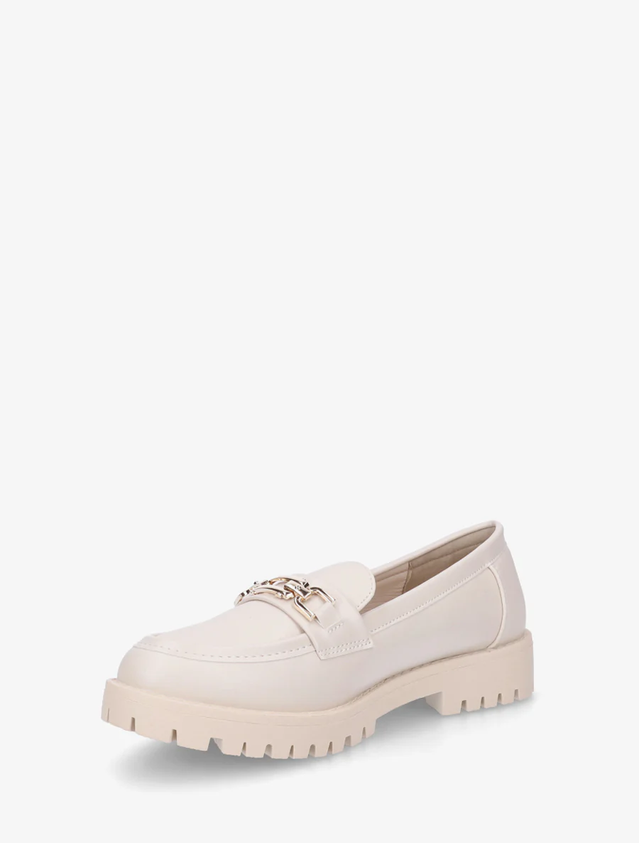 Schoenen van imitatieleer met metalen gesp. - Beige - Image 3