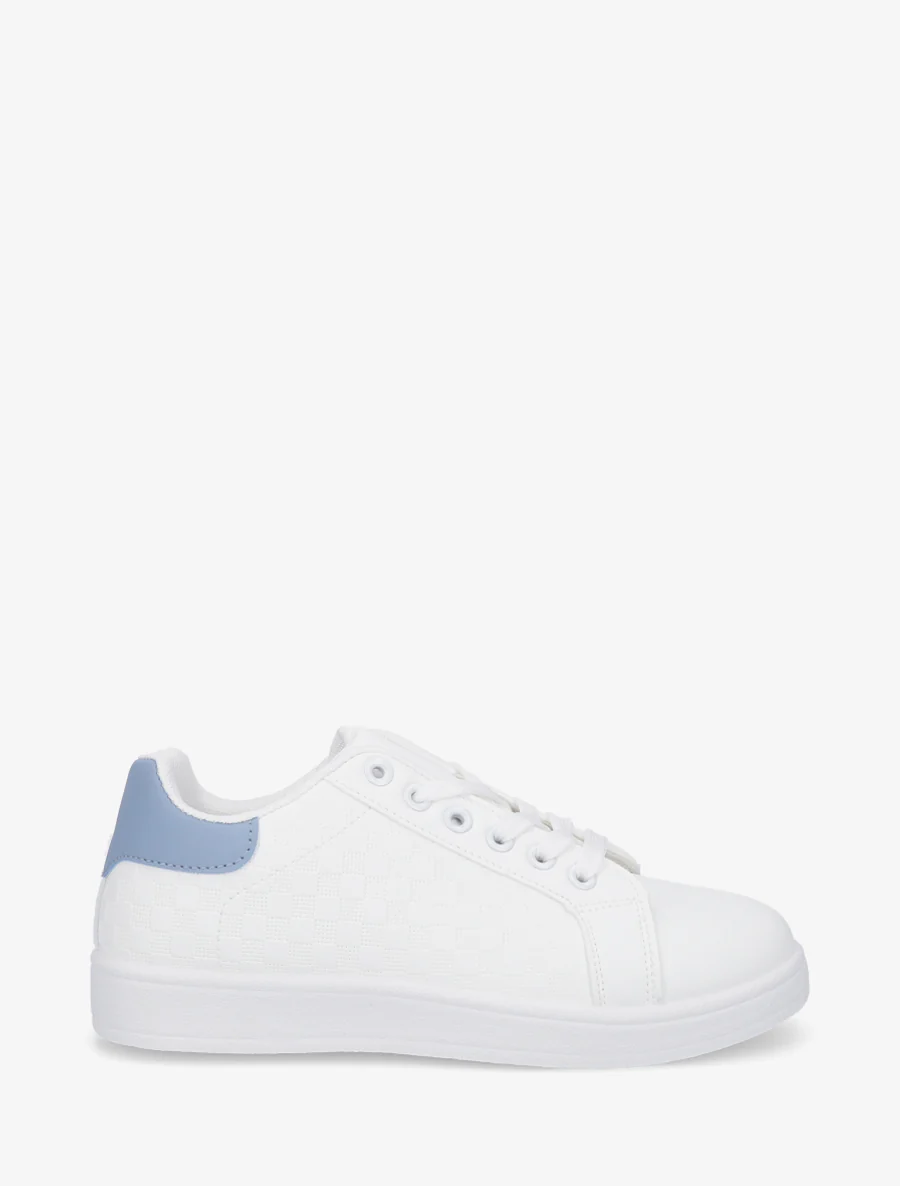 Schoenen van imitatieleer met ruitjesmotief - Lichtblauw