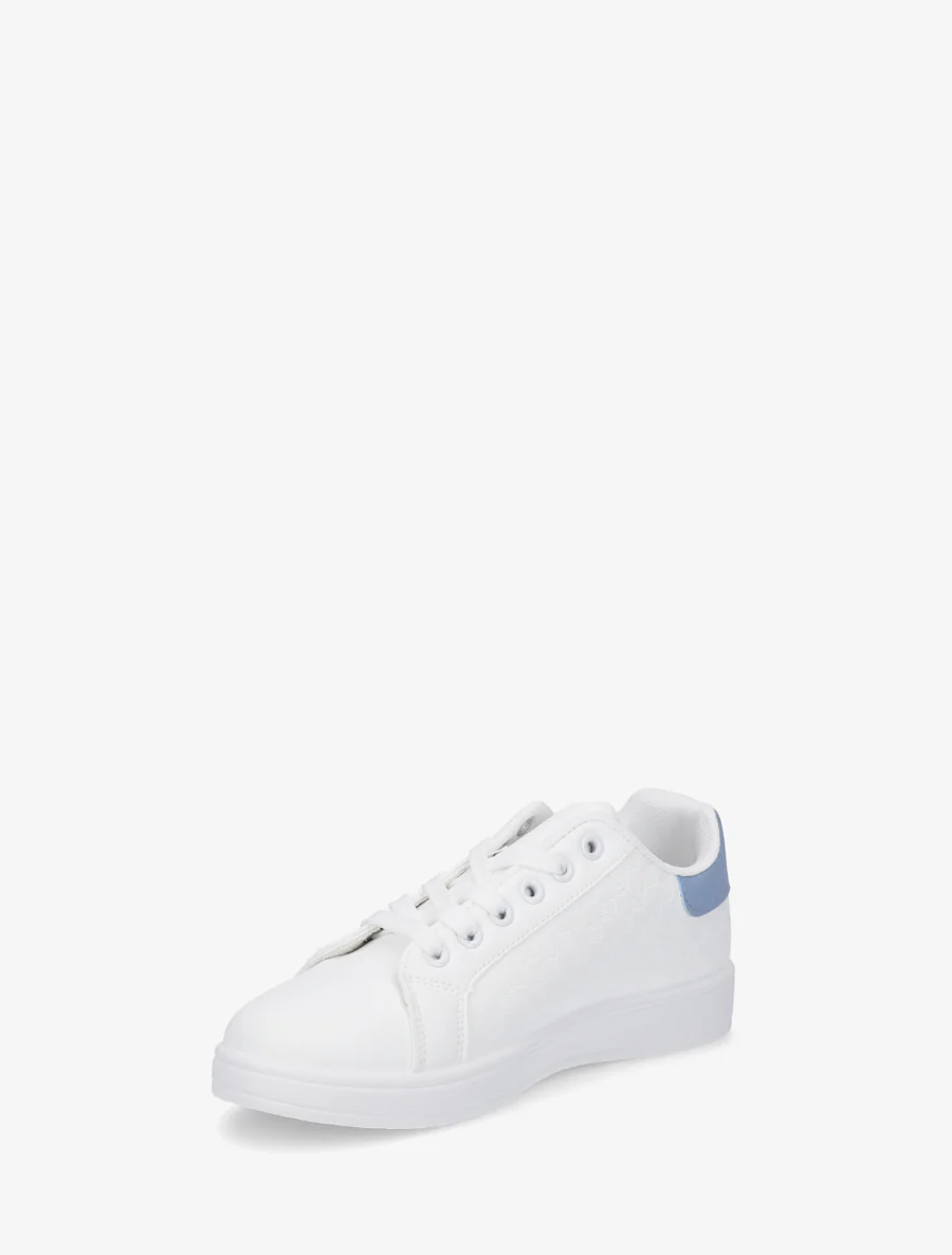 Schoenen van imitatieleer met ruitjesmotief - Lichtblauw - Image 3