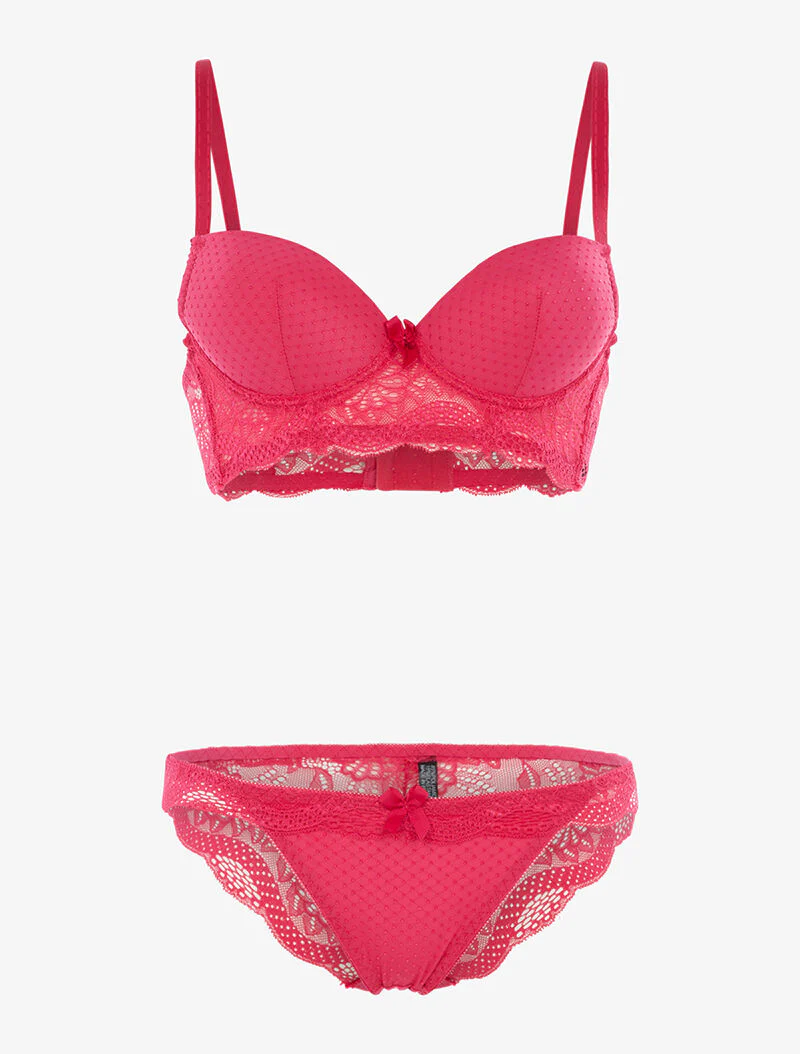 Bustier beha set - fuchsia