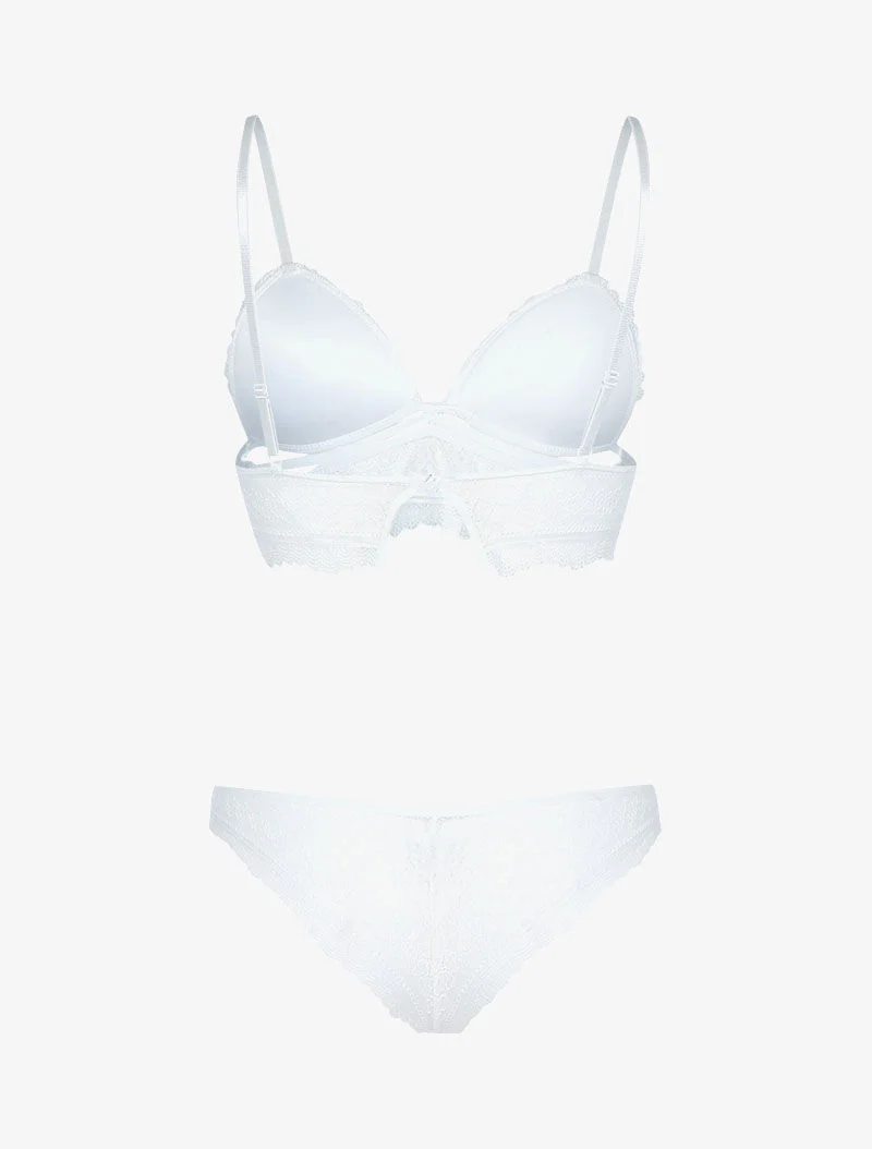 Bandeau set met bandjes en borduurwerk - ecru - ecru - Image 2