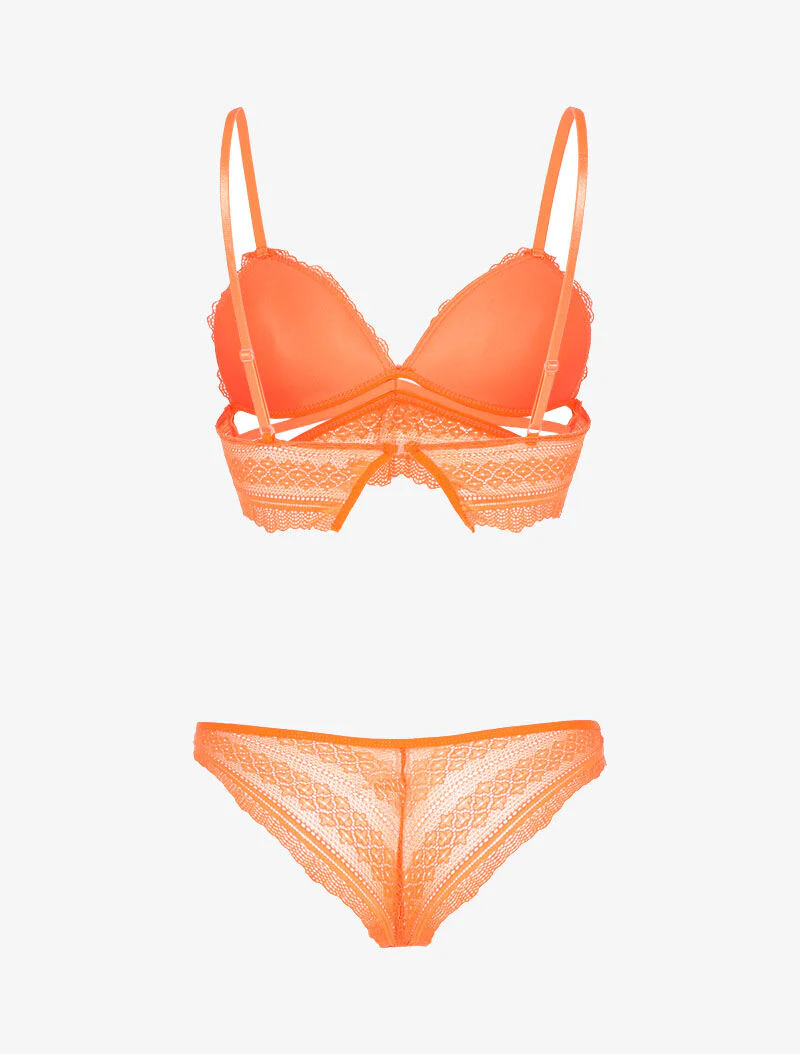 Buste set met bandjes en borduursels - oranje - Image 2