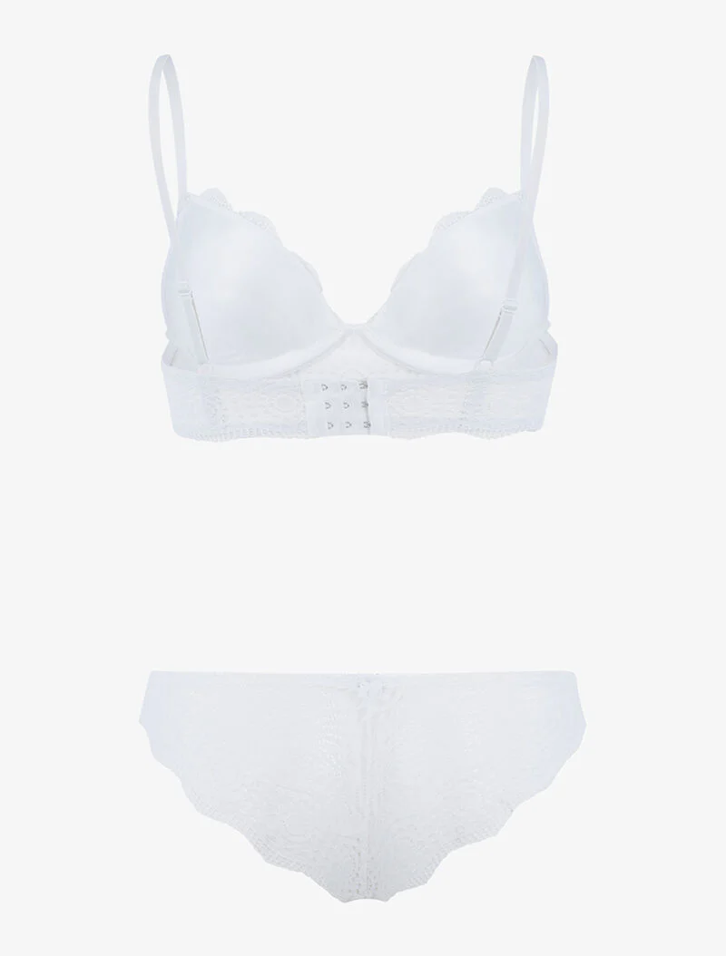 Bustier set met opengewerkte kanten inzetstukken - ecru - ecru - Image 2