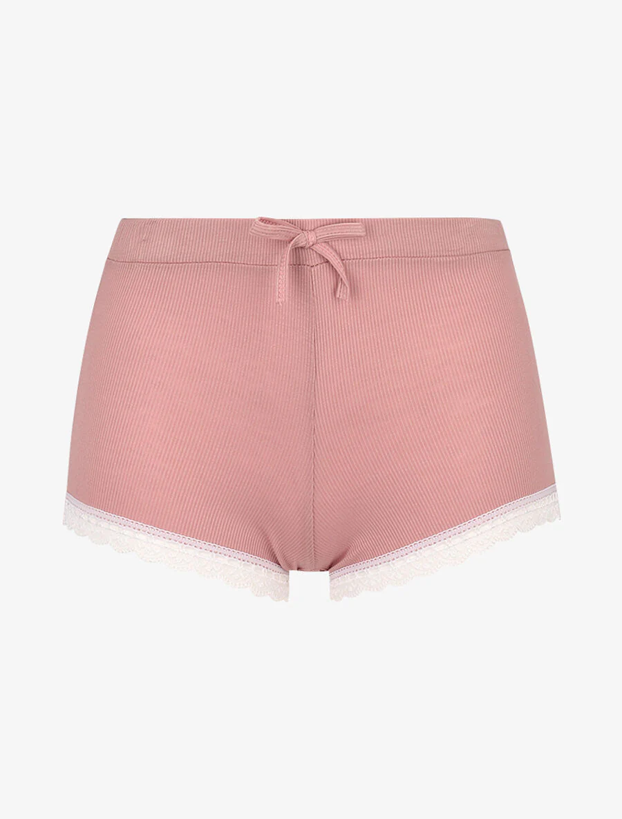 Geribbelde cami en short set - roze - Image 5