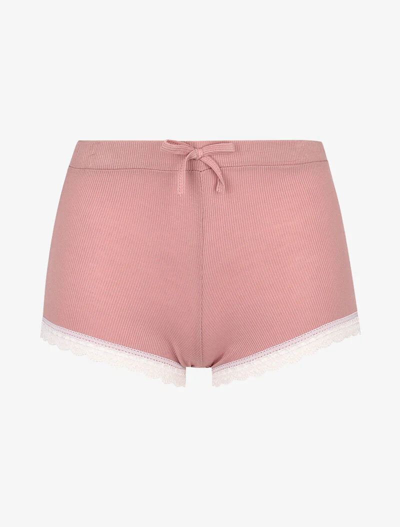 Geribbelde cami en short set - roze - Image 6
