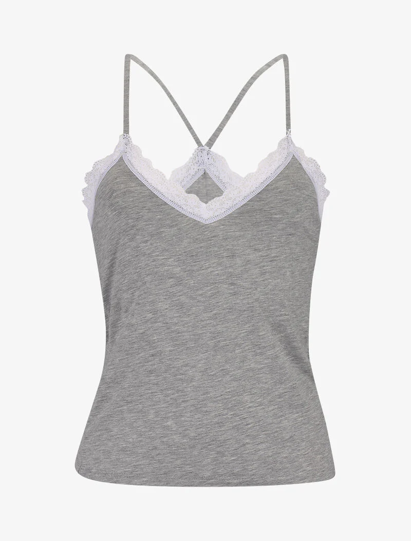 Set van racerback hemdje en shorty - gemêleerd grijs - Image 3