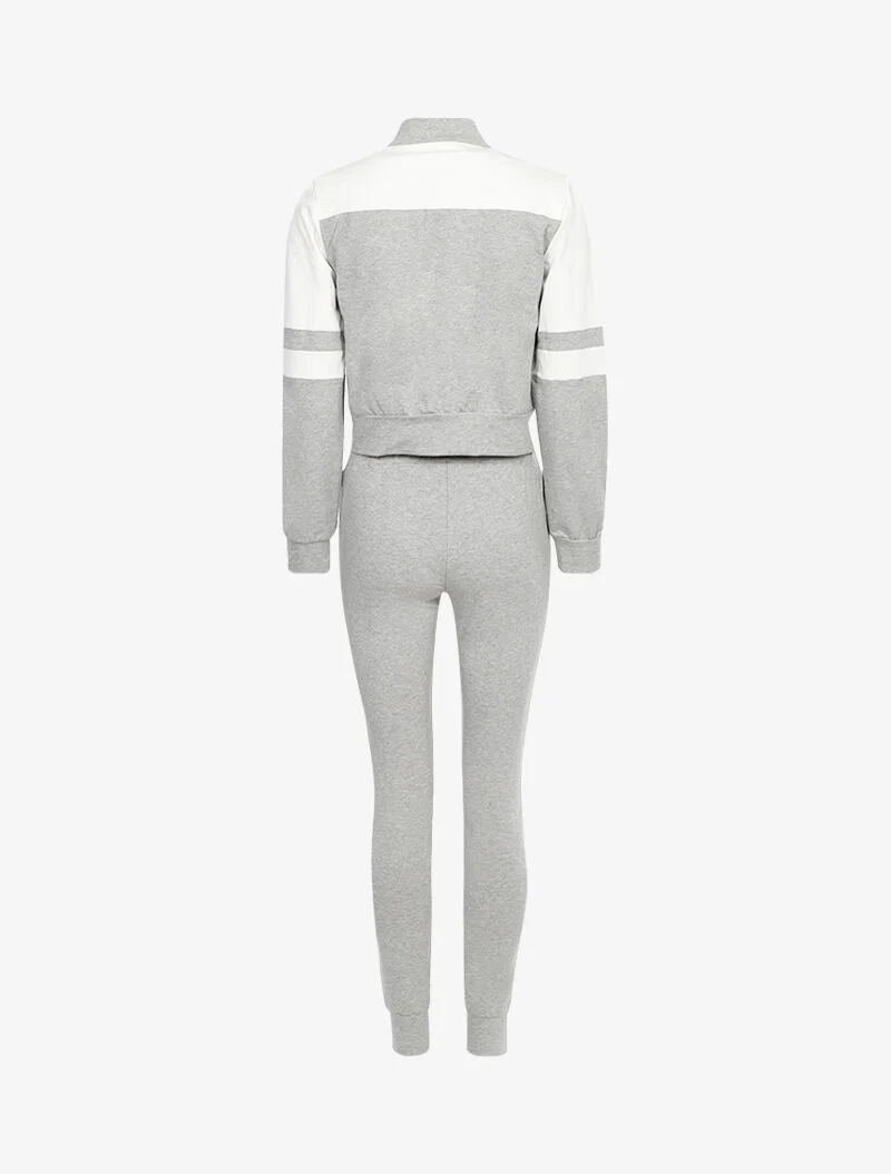 Cropped sweat en jogging set - lichtgrijs - Image 2
