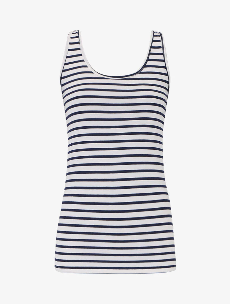 Set van tanktop met marinestrepen en crop top - wit - Image 3