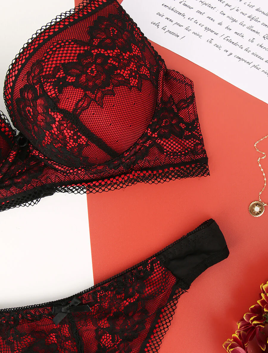 Netset met knoopdetail - Zwart/rood - Image 3