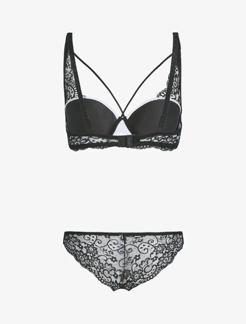 Set mand lace out en string - wit/zwart - wit en zwart - Image 2