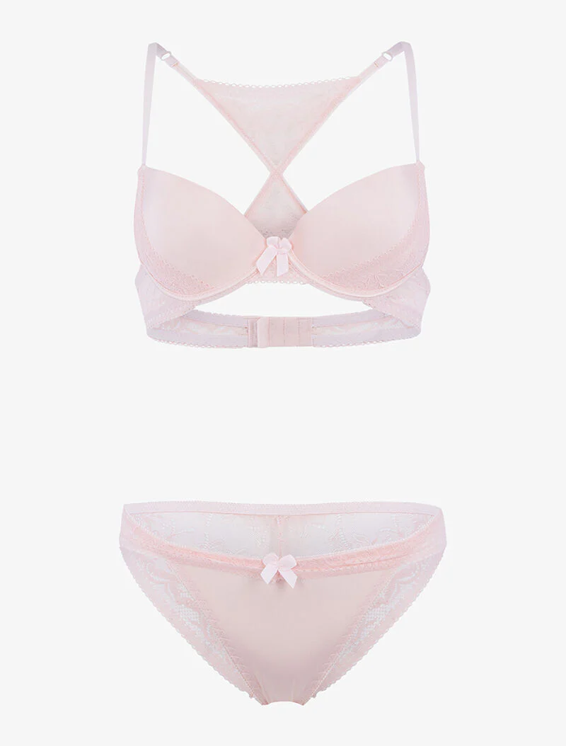 Gestileerde racerback set - poederroze - roze oranje