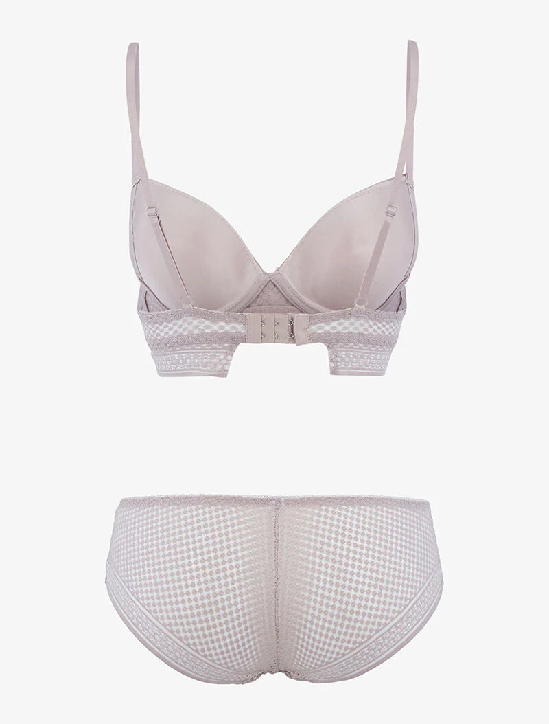 Set met stippen inzetstukken - taupe - Image 2