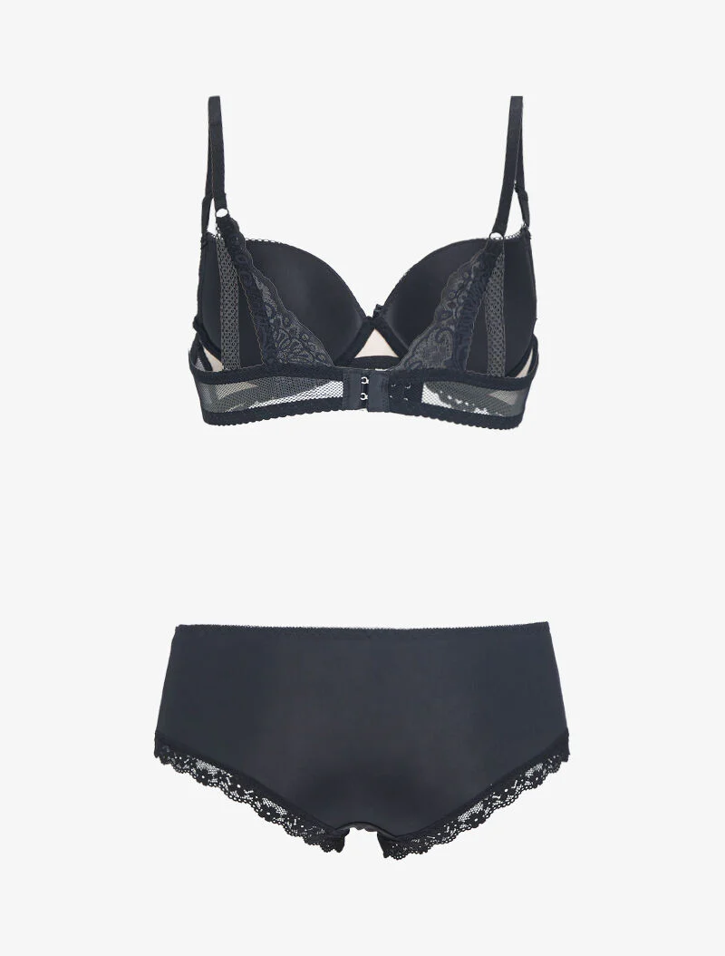 Net- en kant push-up set - beige - Image 2
