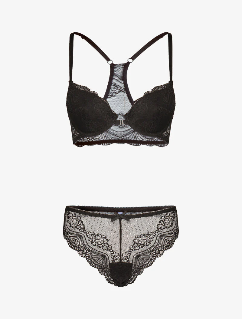 Push-up set met voorsluiting - zwart