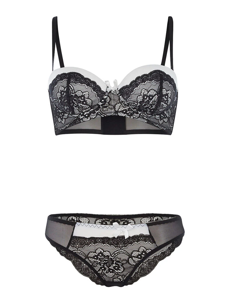 Set SG met mand en slip - zwart/wit